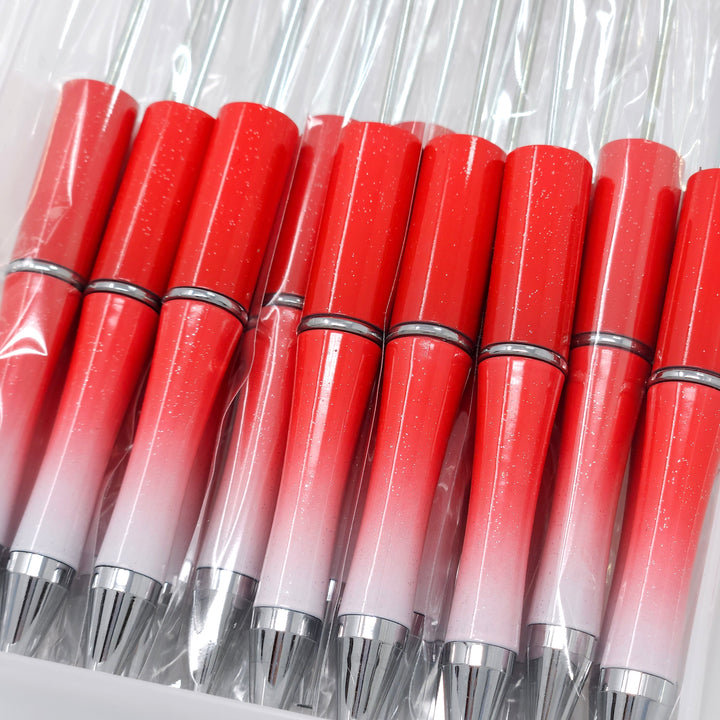 Red Ombre Beadable Plastic Pen