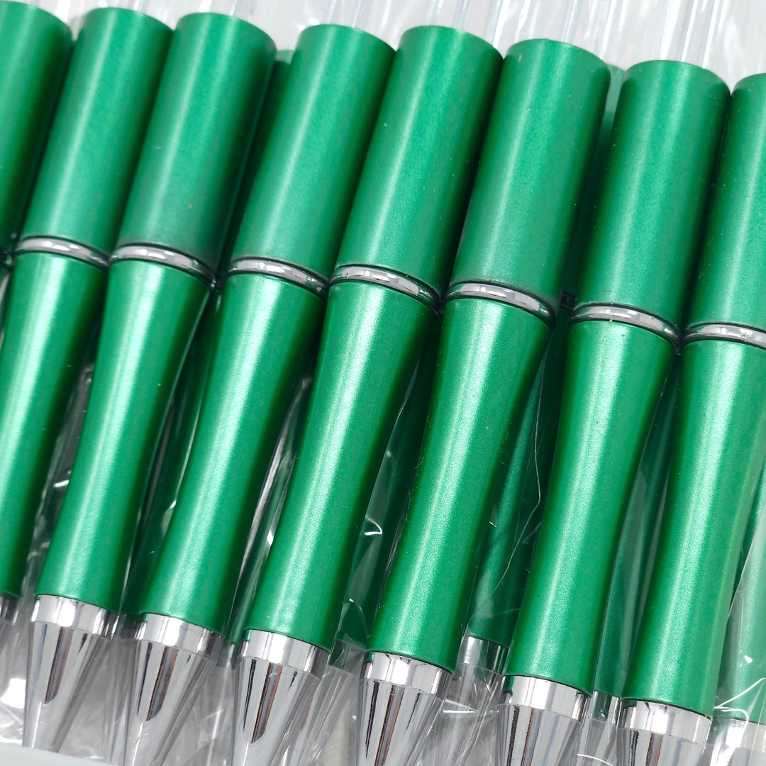 Green Pearlescent Beadable Plastic Pen