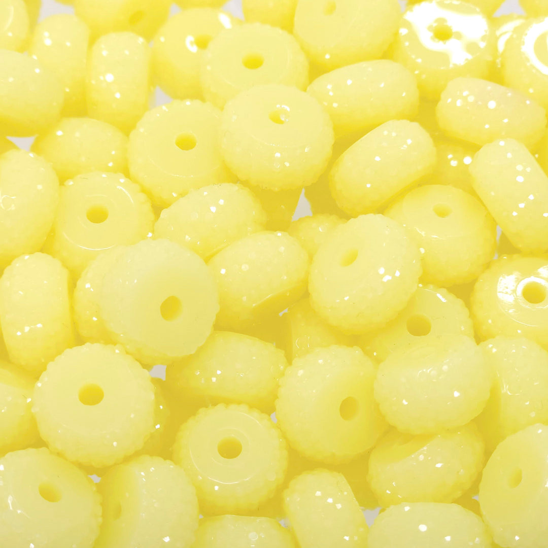 12mm Light Yellow Abacus Acrylic Spacer Beads (20 Beads)