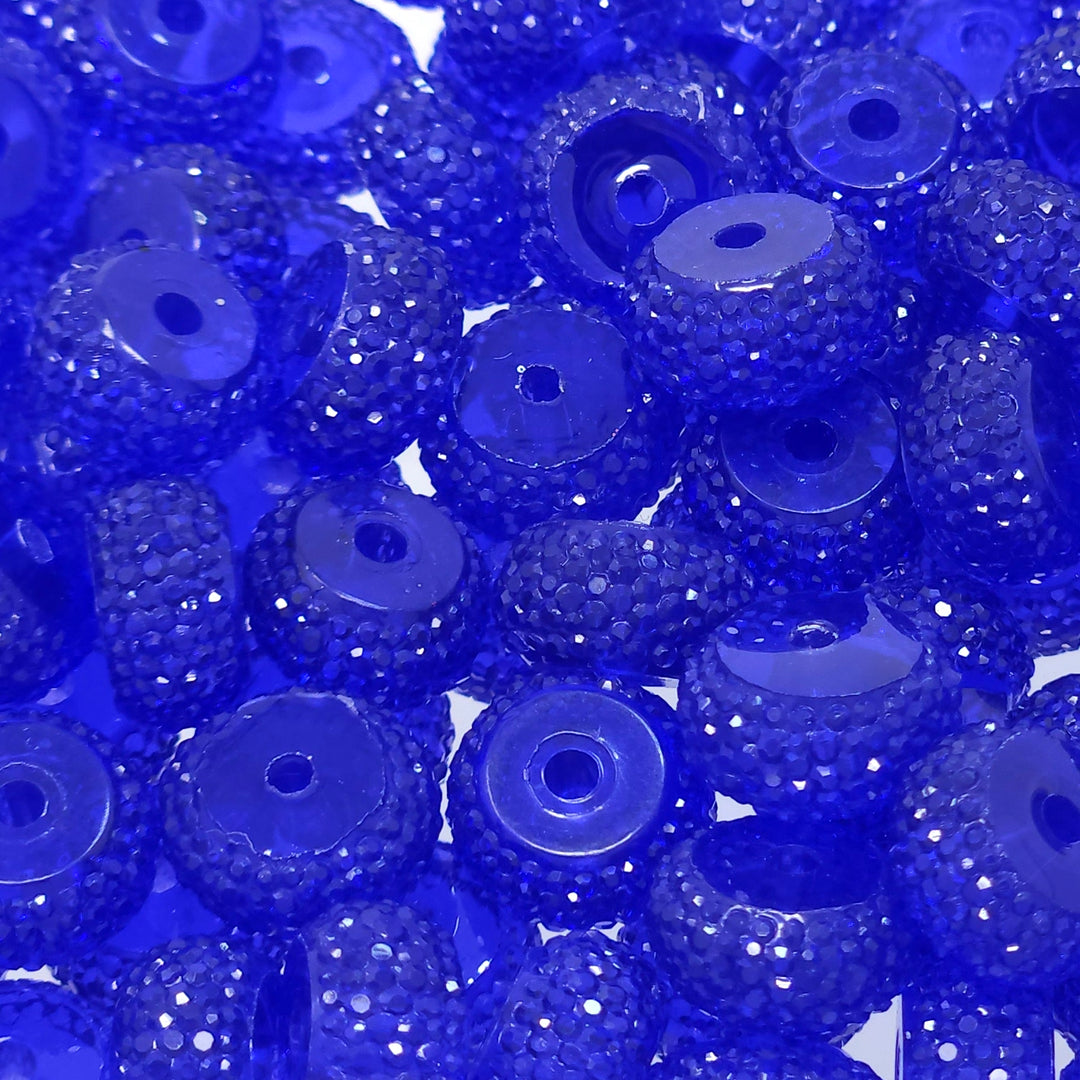 12mm Royal Blue Jelly Abacus Acrylic Spacer Beads (20 Beads)