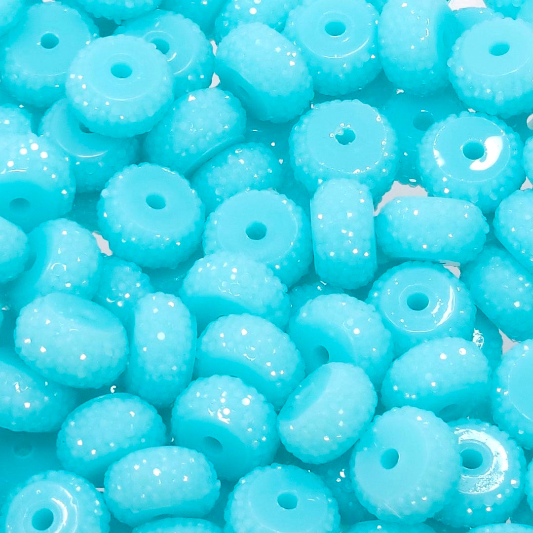 12mm Pastel Cyan Abacus Acrylic Spacer Beads (20 Beads)