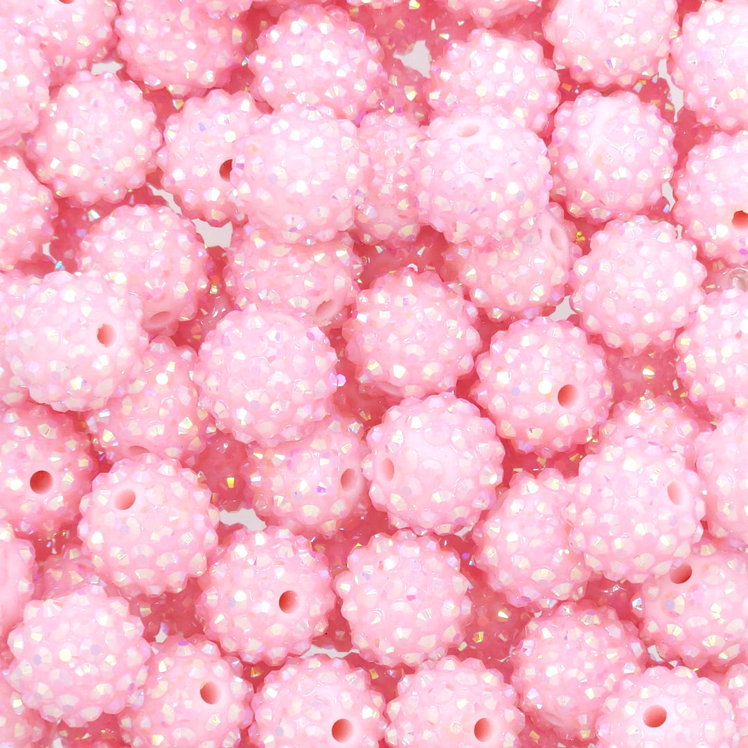 16mm AB Baby Pink Acrylic Rhinestone Beads