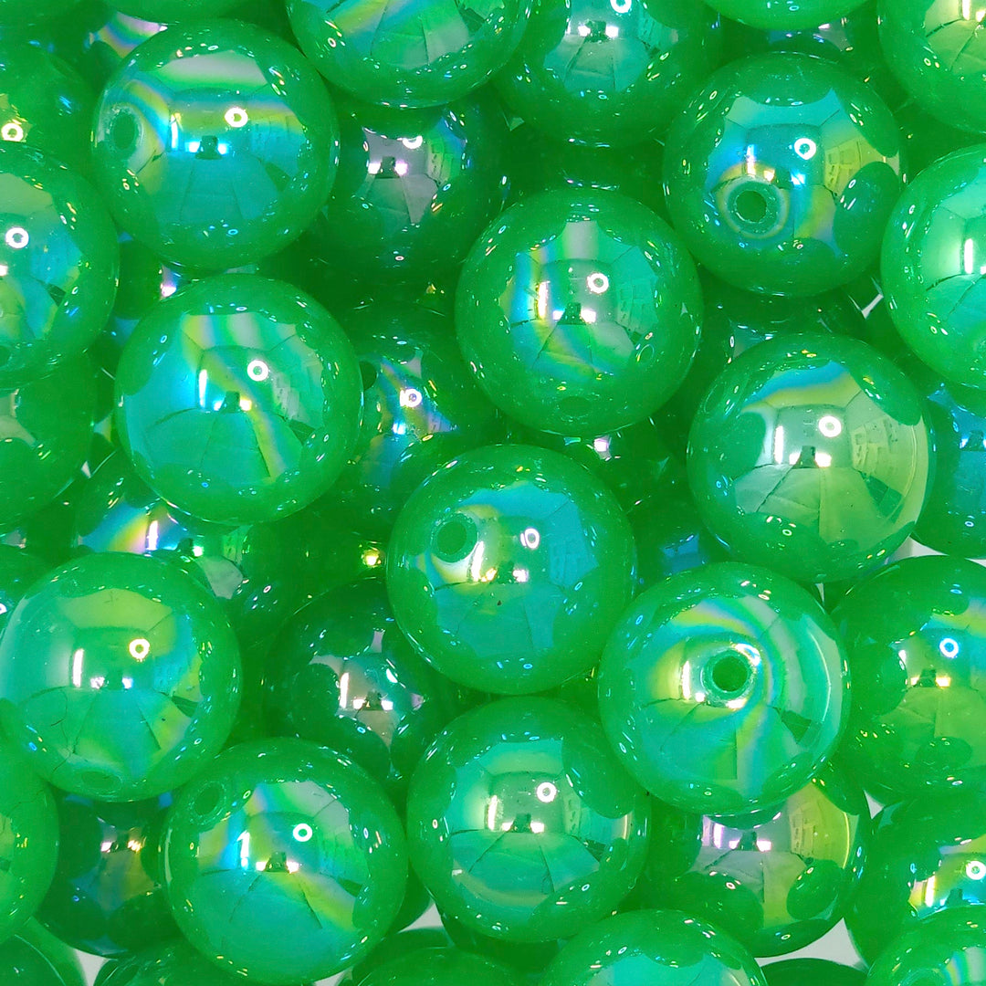 20mm AB Green Jelly Acrylic Beads