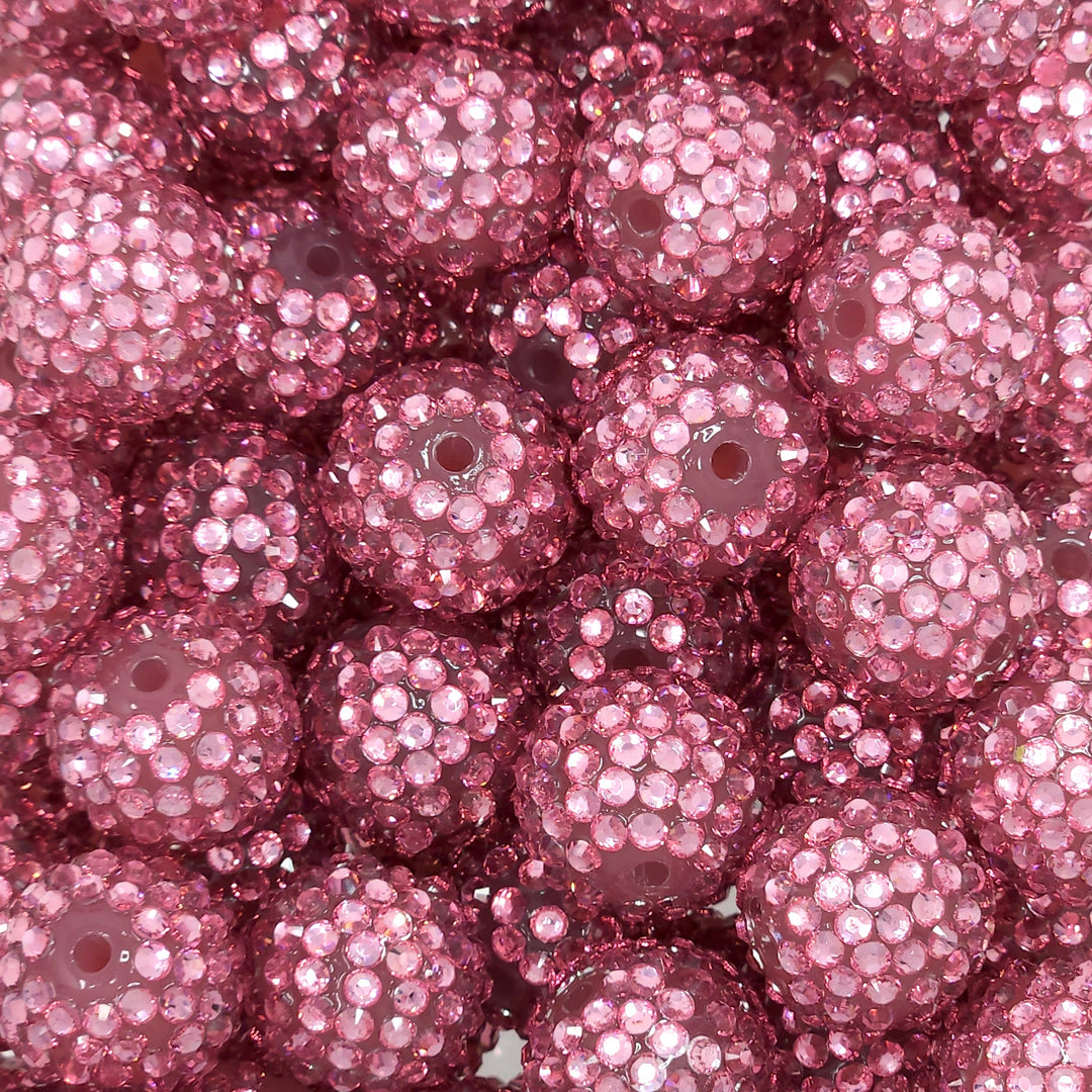 20mm Dusty Rose Acrylic Rhinestone Beads