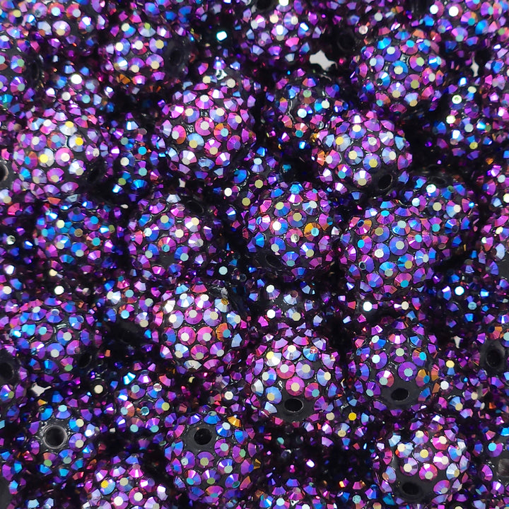 16mm AB Purple Magic Acrylic Rhinestone Beads