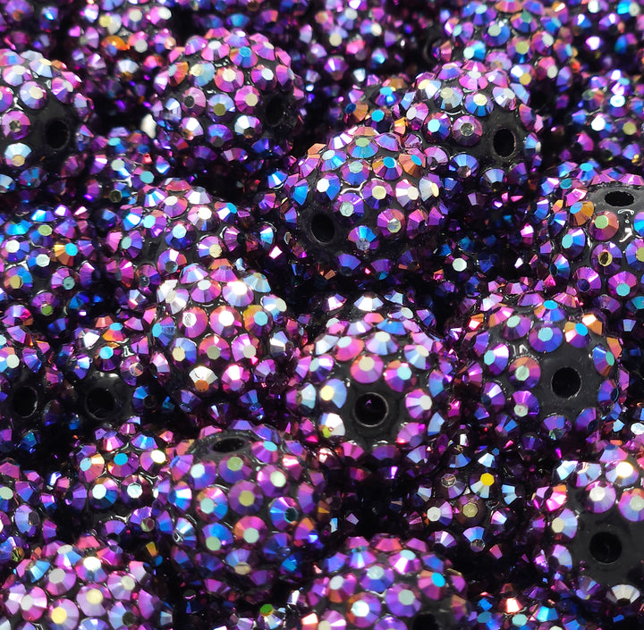 16mm AB Purple Magic Acrylic Rhinestone Beads
