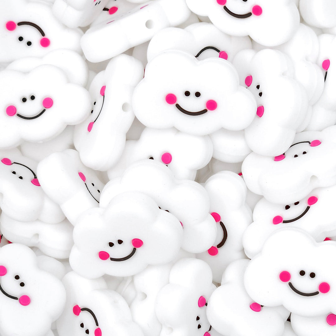 Happy Cloud Silicone Focal Beads