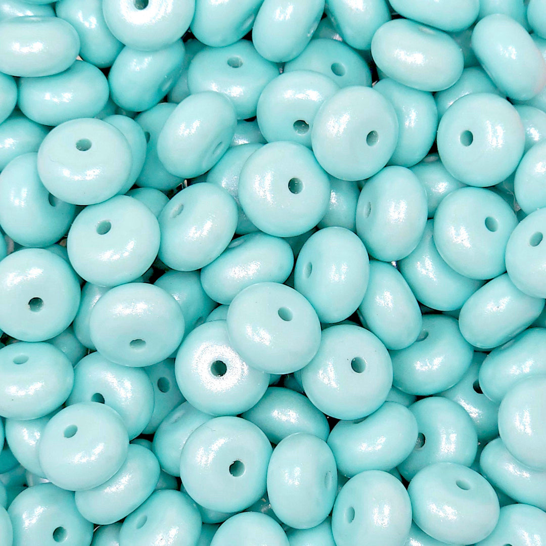 14mm Mist Shimmer Pearl Abacus Spacer Silicone Beads