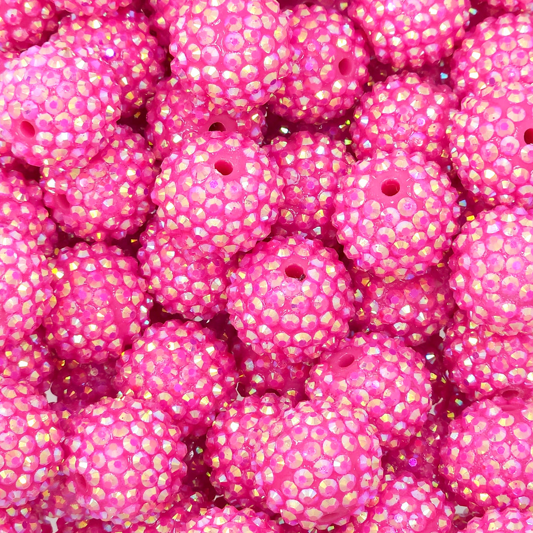 20mm AB Fuchsia Acrylic Rhinestone Beads