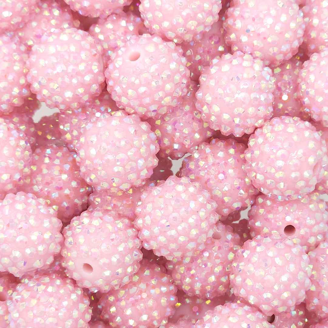 20mm AB Baby Pink Acrylic Rhinestone Beads