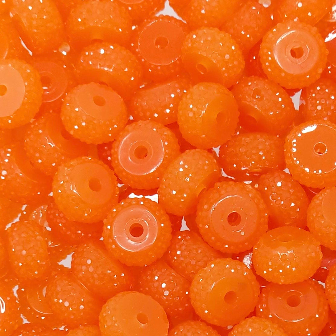 12mm Orange Abacus Acrylic Spacer Beads (20 Beads)