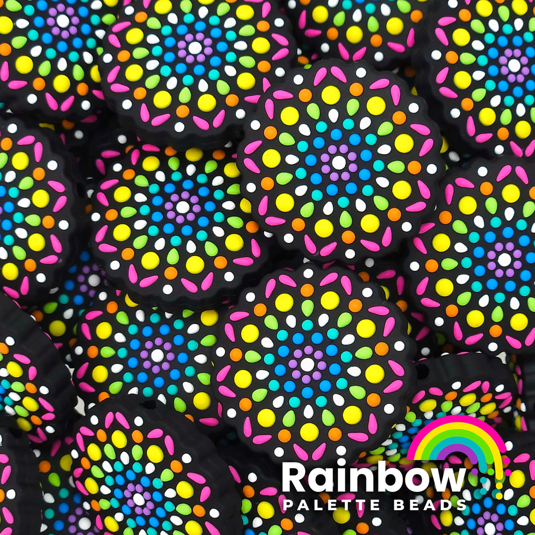 Rainbow Mandala Exclusive Silicone Focal Bead