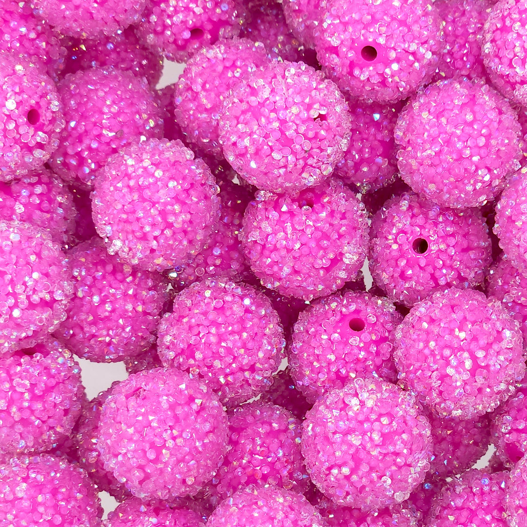 20mm Razzleberry Pink Opaque Acrylic Sugar Beads