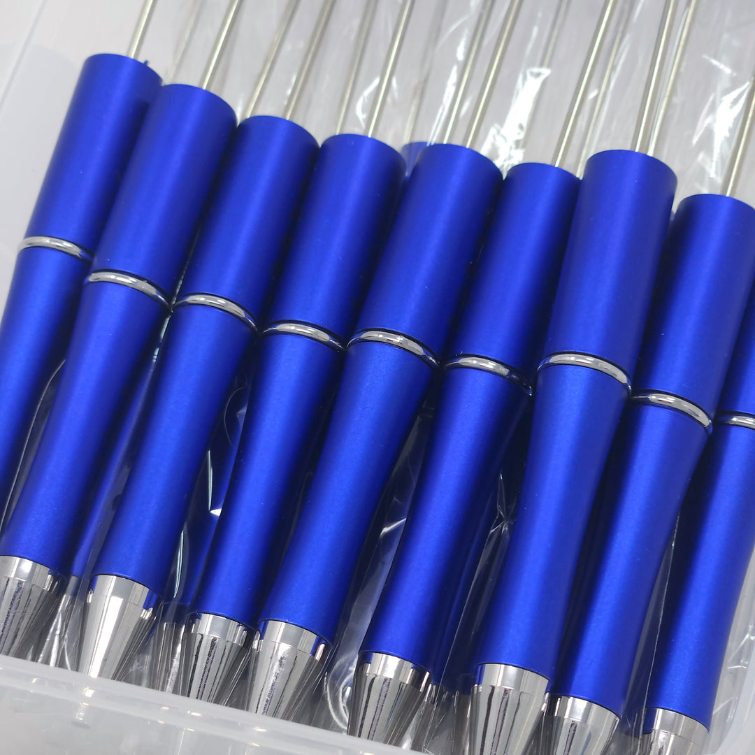 Royal Blue Pearlescent Beadable Plastic Pen