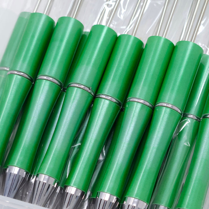 Summer Green Pearlescent Beadable Plastic Pen