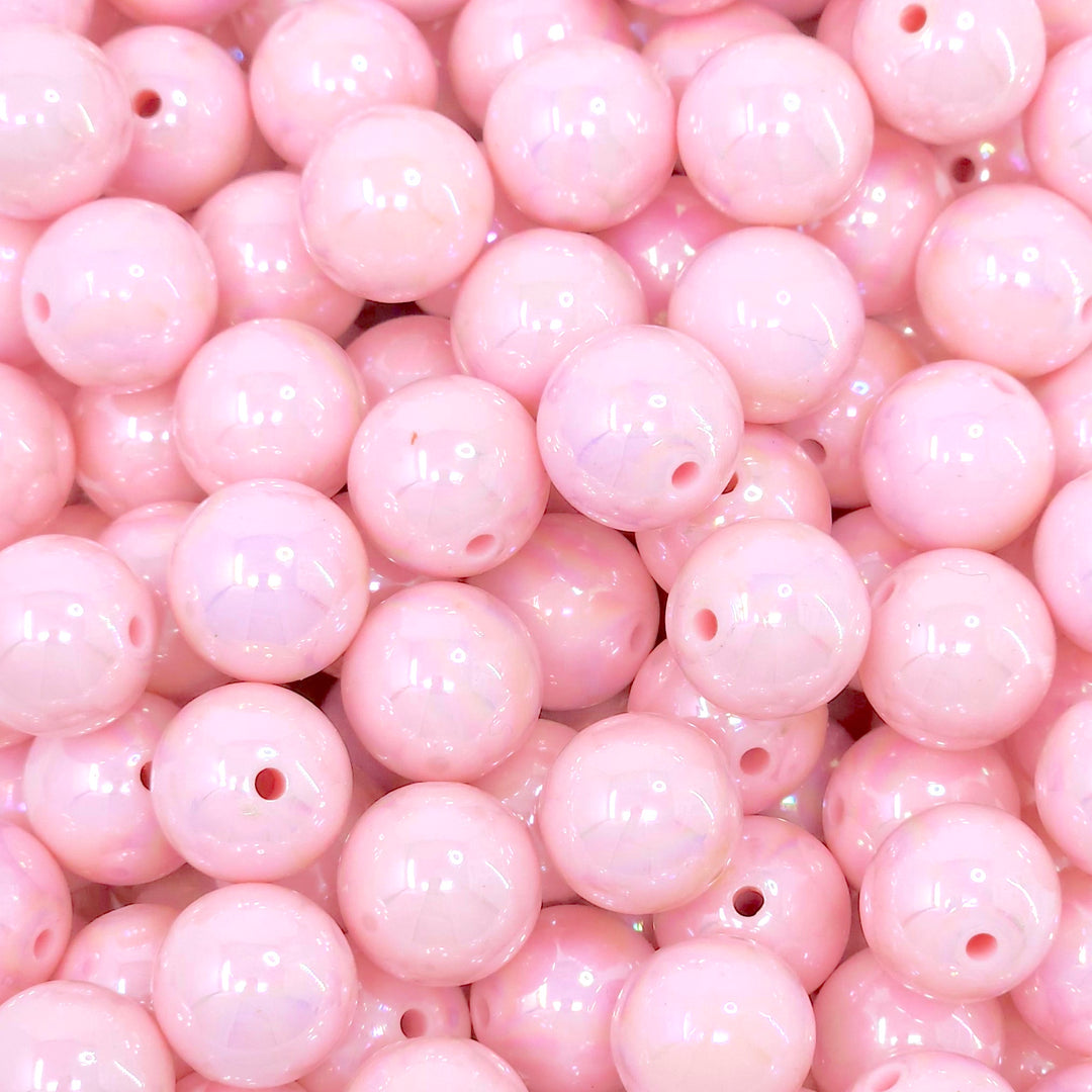 16mm AB Light Pink Solid Acrylic Beads