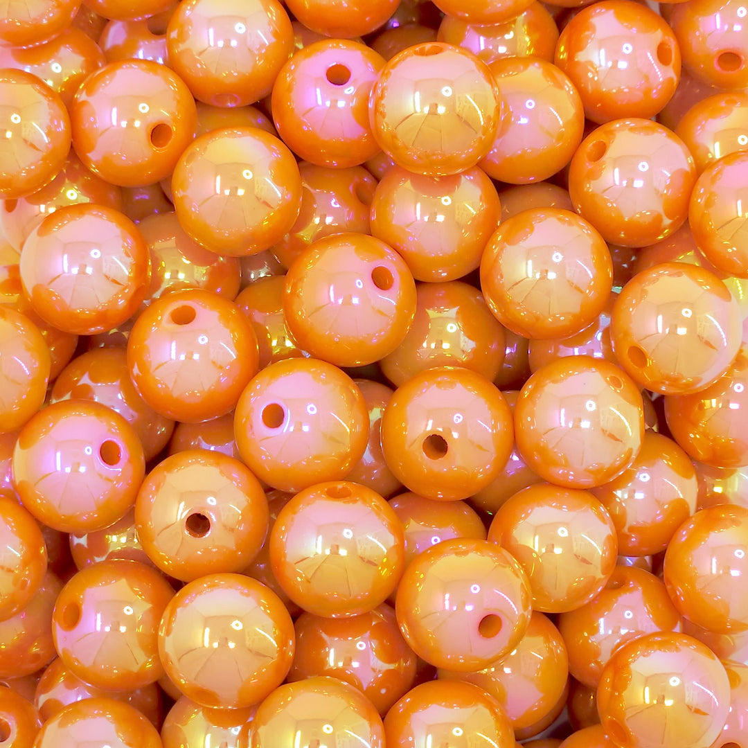 16mm AB Orange Solid Acrylic Beads