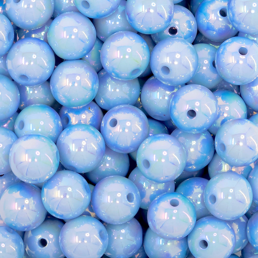 16mm AB Light Solid Blue Acrylic Beads