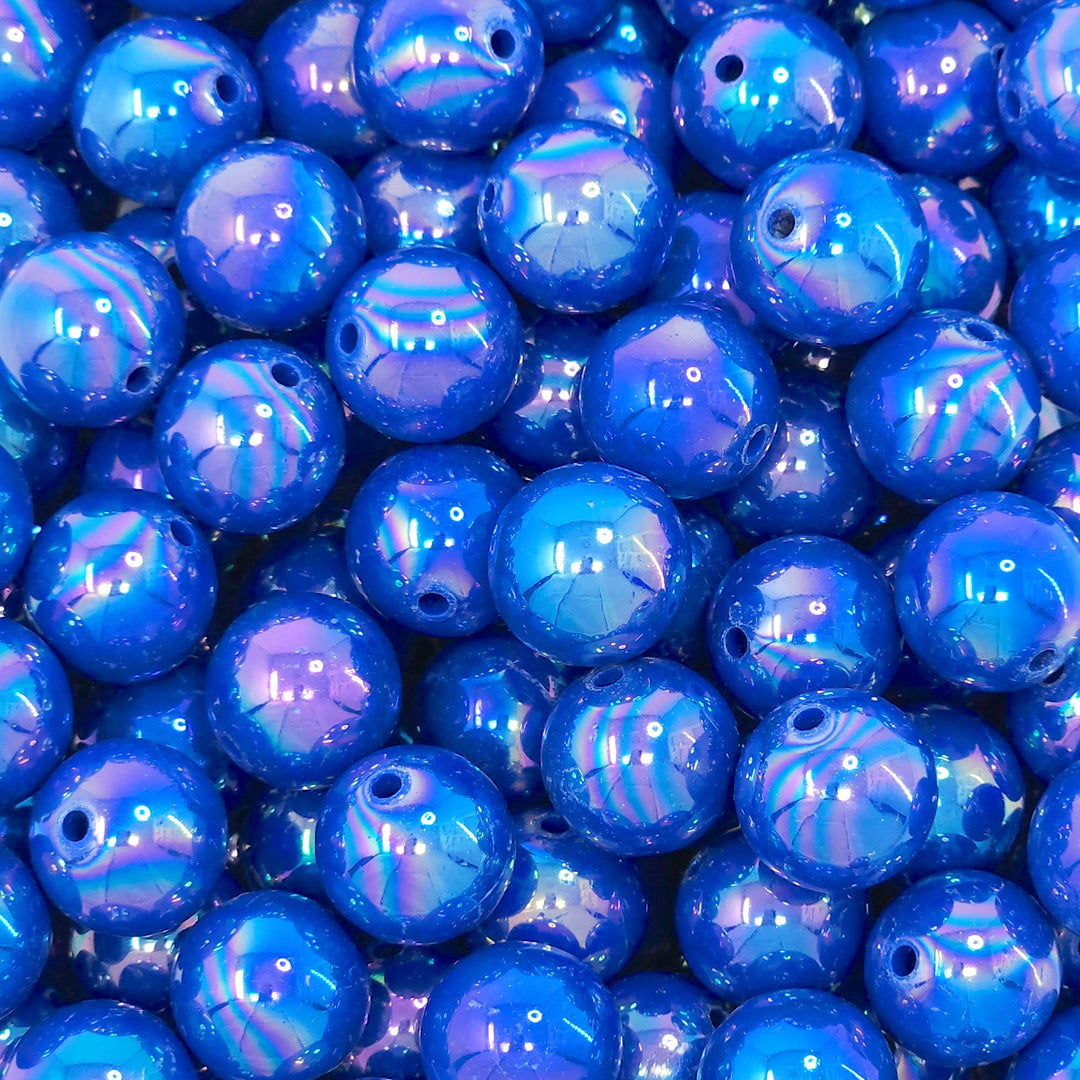 16mm AB Royal Blue Solid Acrylic Beads