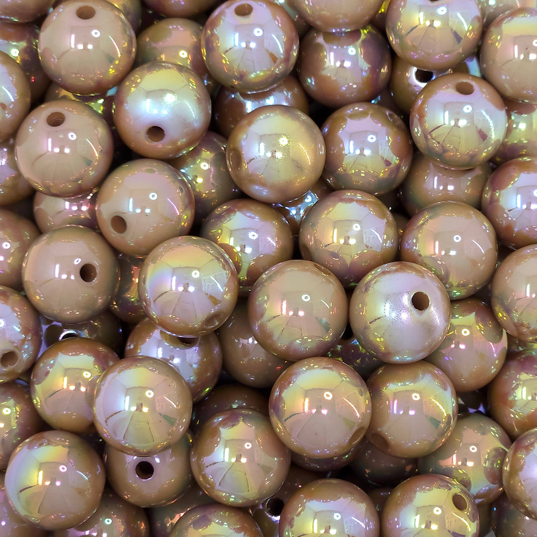 16mm AB Brown Solid Acrylic Beads
