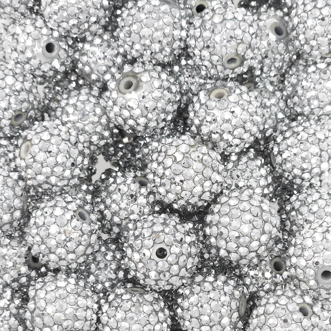 20mm Silver Stud Acrylic Rhinestone Beads