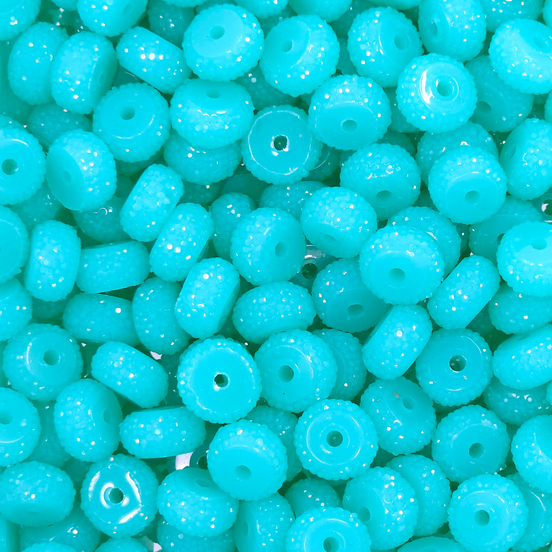 12mm Turquoise Abacus Acrylic Spacer Beads (20 Beads)