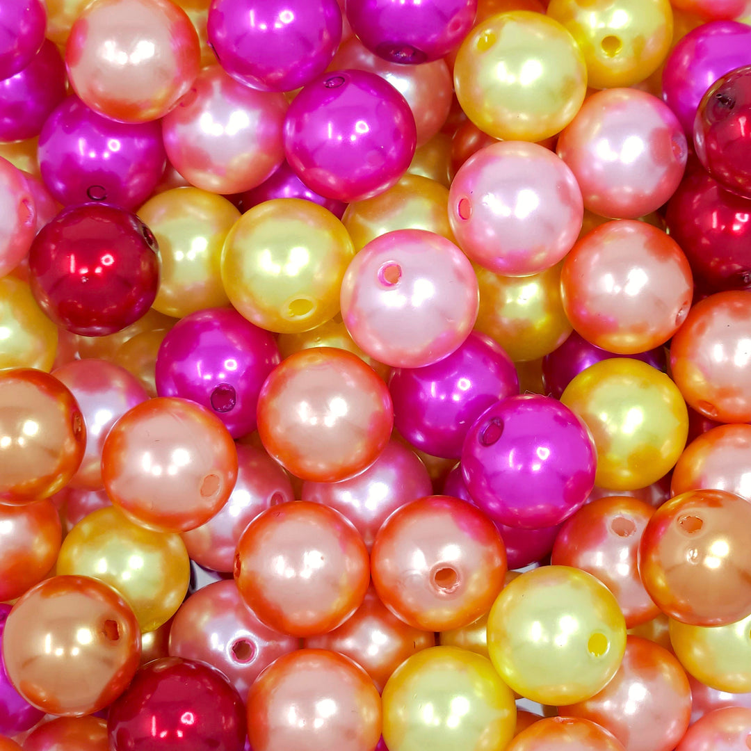16mm Warm Color Pearl Acrylic Bead Mix (10 beads)