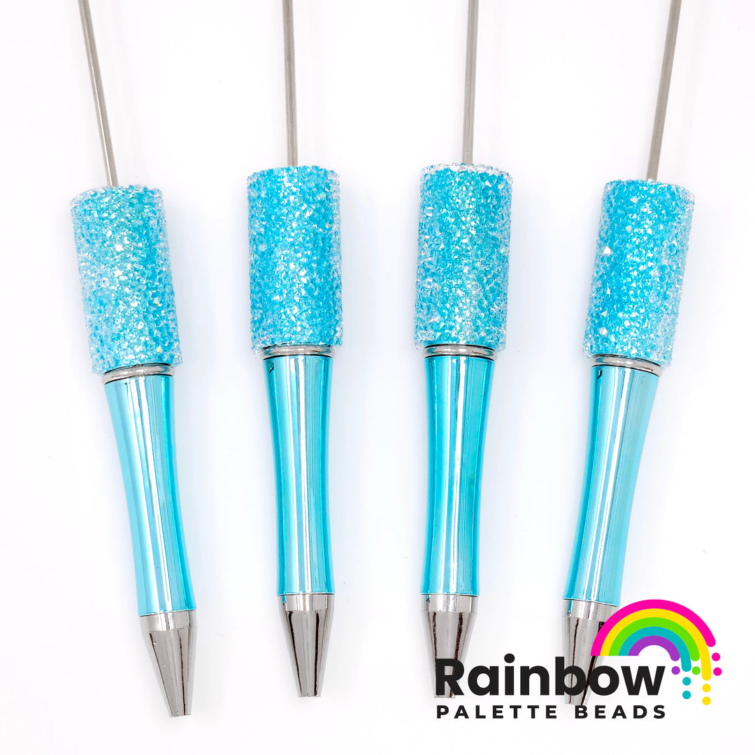 Metallic Aqua Blue Beadable Sugar Pen