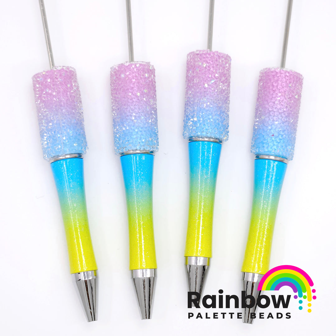 Glittery Rainbow Ombre Beadable Sugar Pen