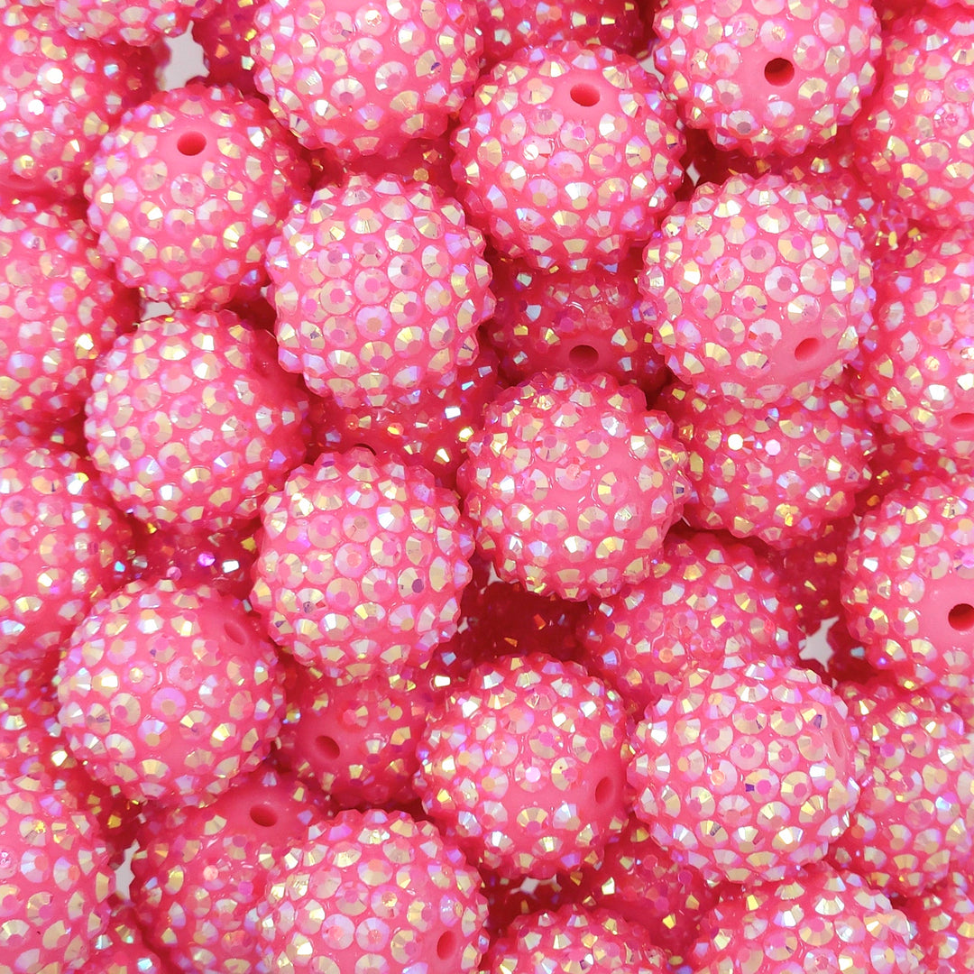 20mm AB Medium Pink Acrylic Rhinestone Beads