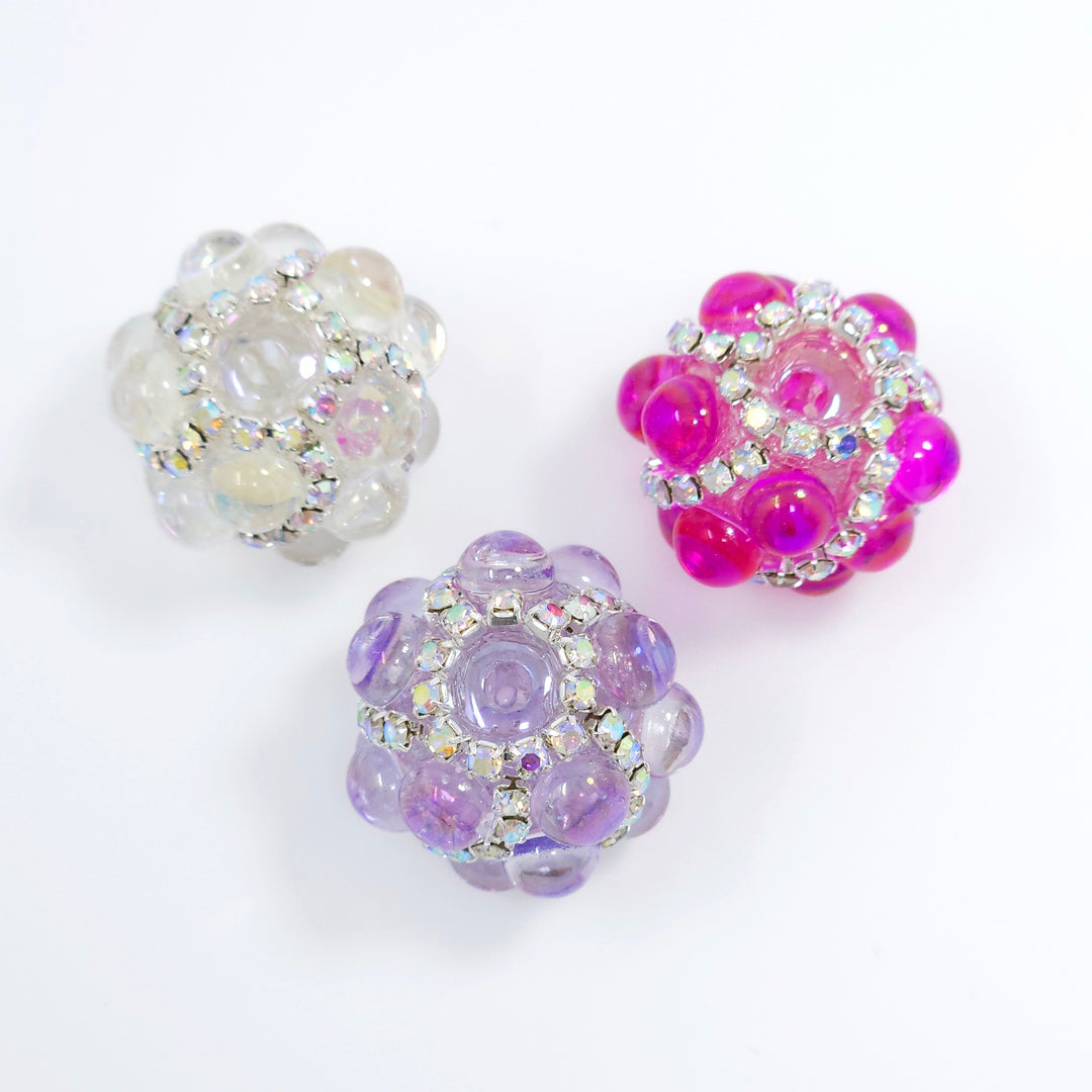 20mm AB Assorted Color Magic Cat Eye Diamond Acrylic Rondelle Spacer Beads