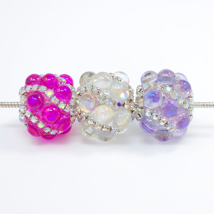 20mm AB Assorted Color Magic Cat Eye Diamond Acrylic Rondelle Spacer Beads