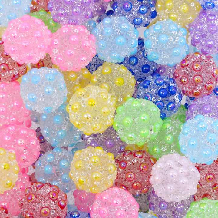 19mm Assorted Color Pearl Confetti Acrylic Sugar Bead Mix (10 beads)