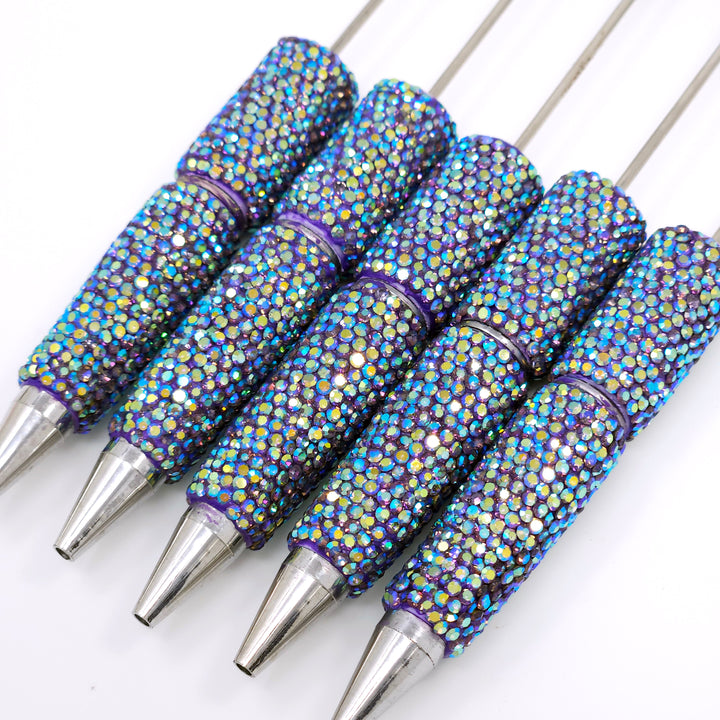 AB Iridescent Purple Sparkle Full Rhinestone Beadable Diamond Pen