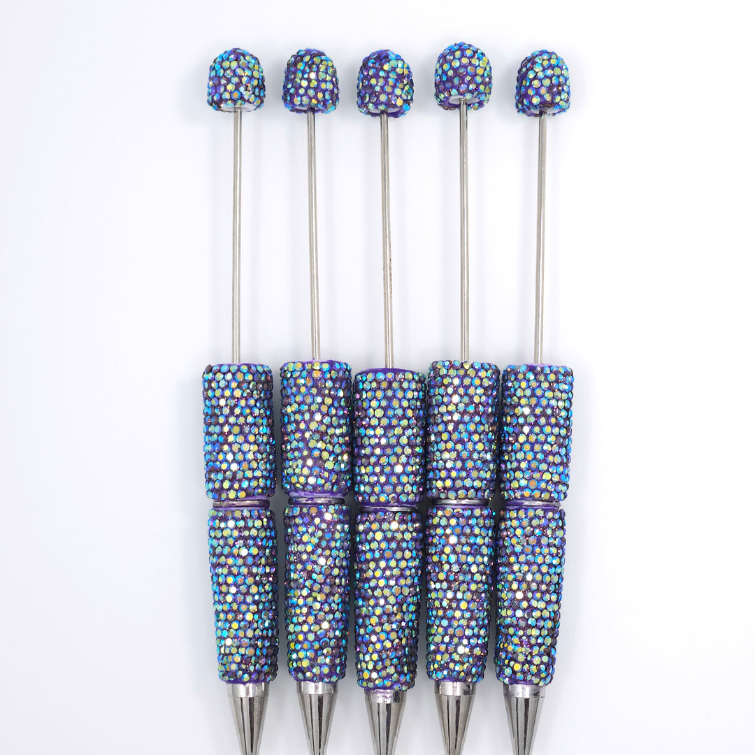 AB Iridescent Purple Sparkle Full Rhinestone Beadable Diamond Pen