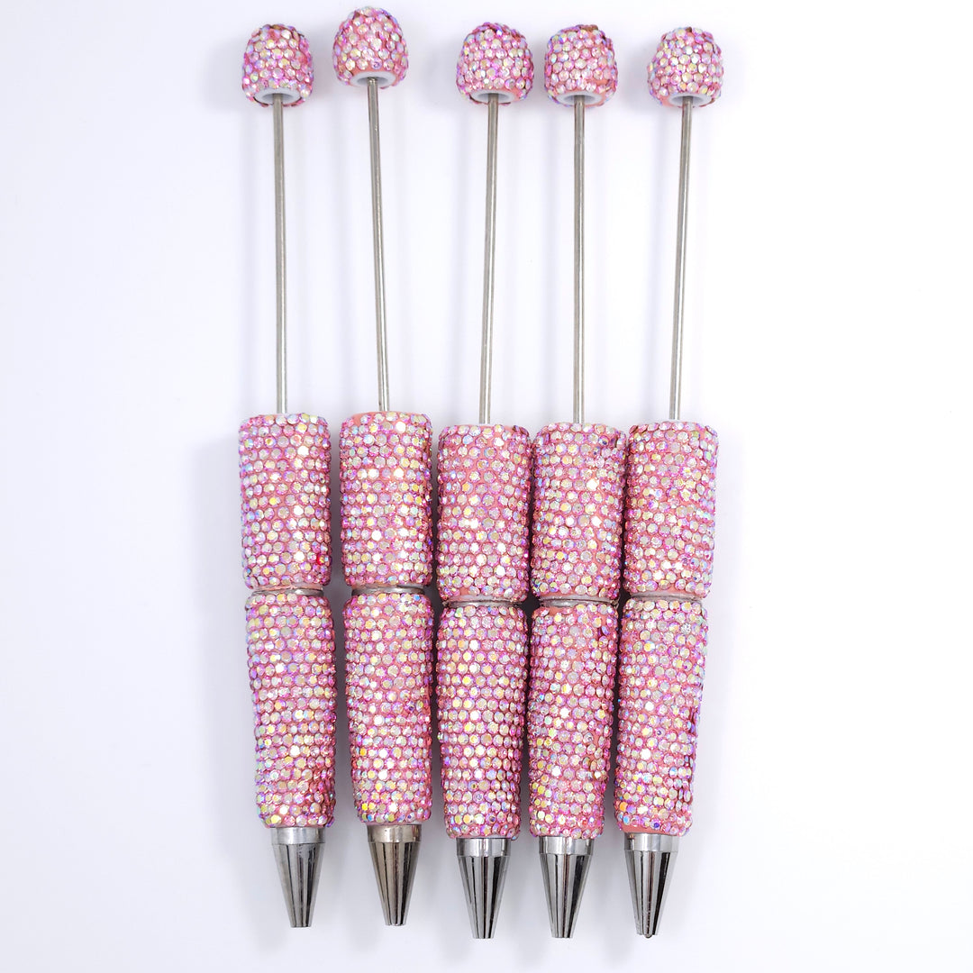 AB Iridescent Pink Sparkle Full Rhinestone Beadable Diamond Pen