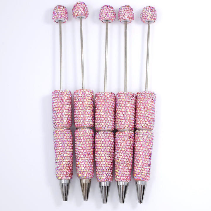 AB Iridescent Pink Sparkle Full Rhinestone Beadable Diamond Pen