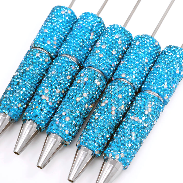 Cyan Sparkle Full Rhinestone Beadable Diamond Pen