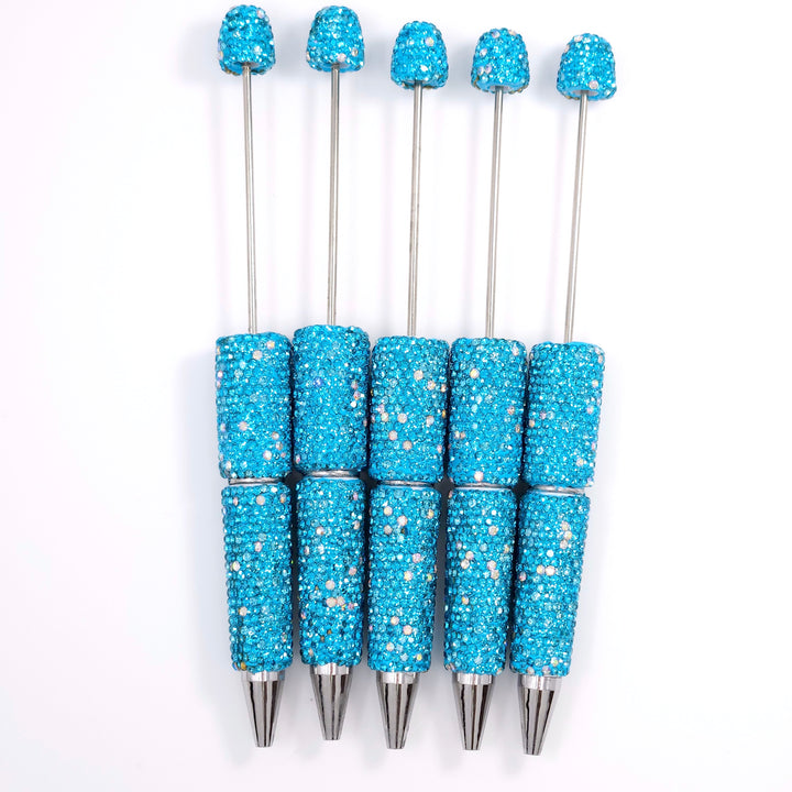 Cyan Sparkle Full Rhinestone Beadable Diamond Pen