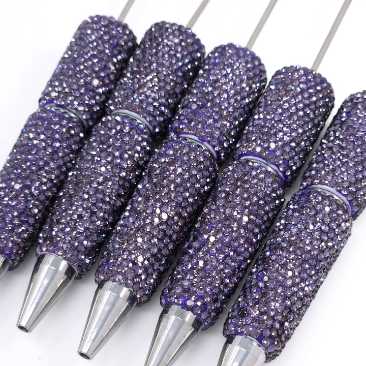 Solid Purple Crystal Full Rhinestone Beadable Diamond Pen