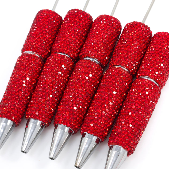 Solid Red Crystal Full Rhinestone Beadable Diamond Pen
