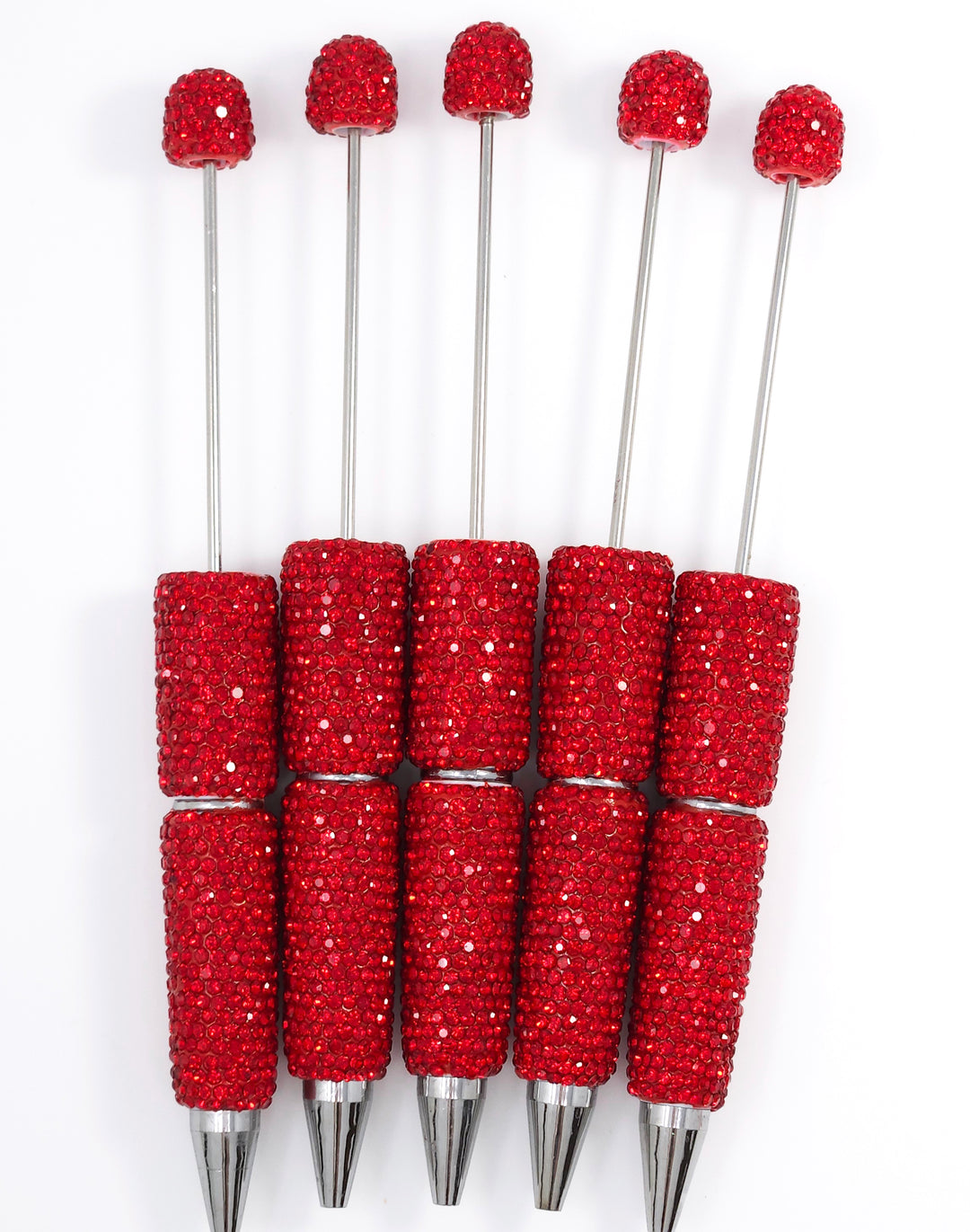 Solid Red Crystal Full Rhinestone Beadable Diamond Pen