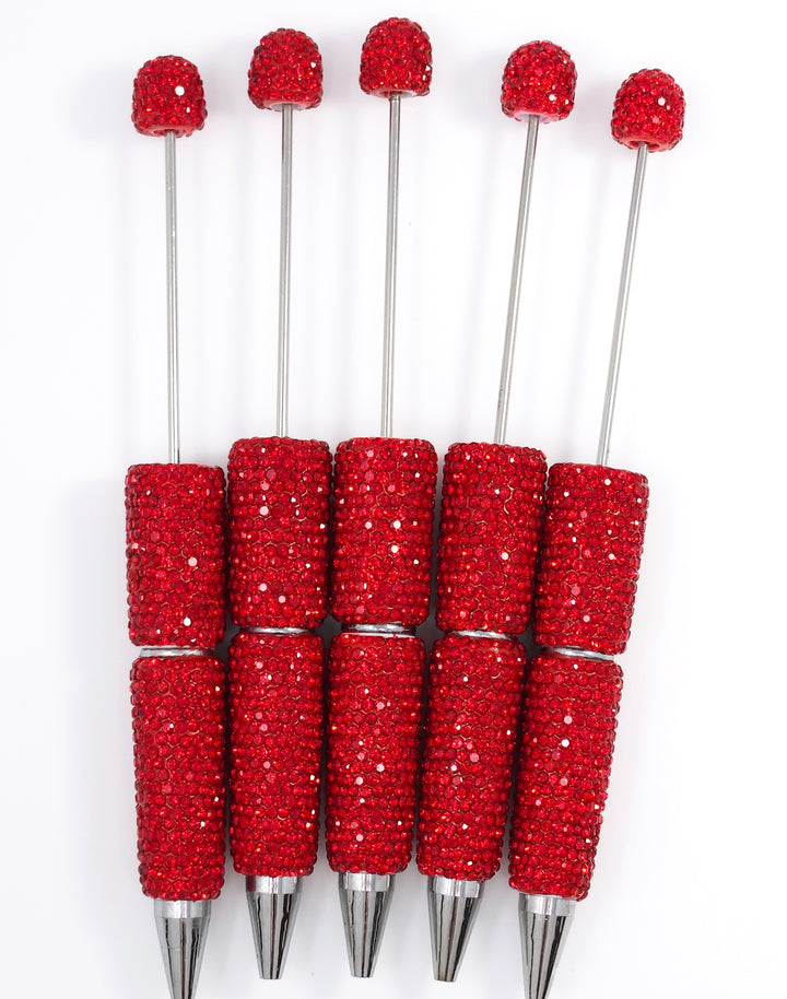 Solid Red Crystal Full Rhinestone Beadable Diamond Pen