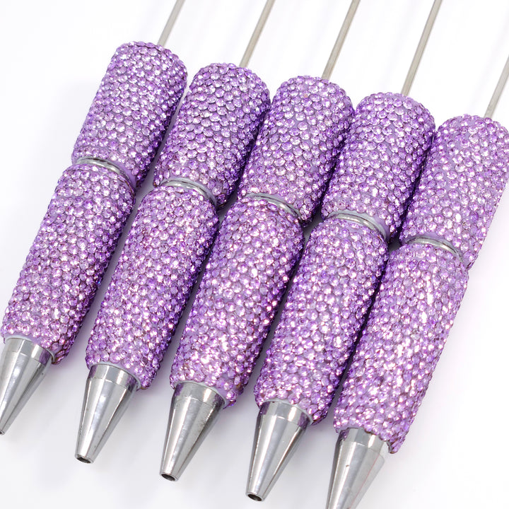 Solid Lavender Crystal Full Rhinestone Beadable Diamond Pen