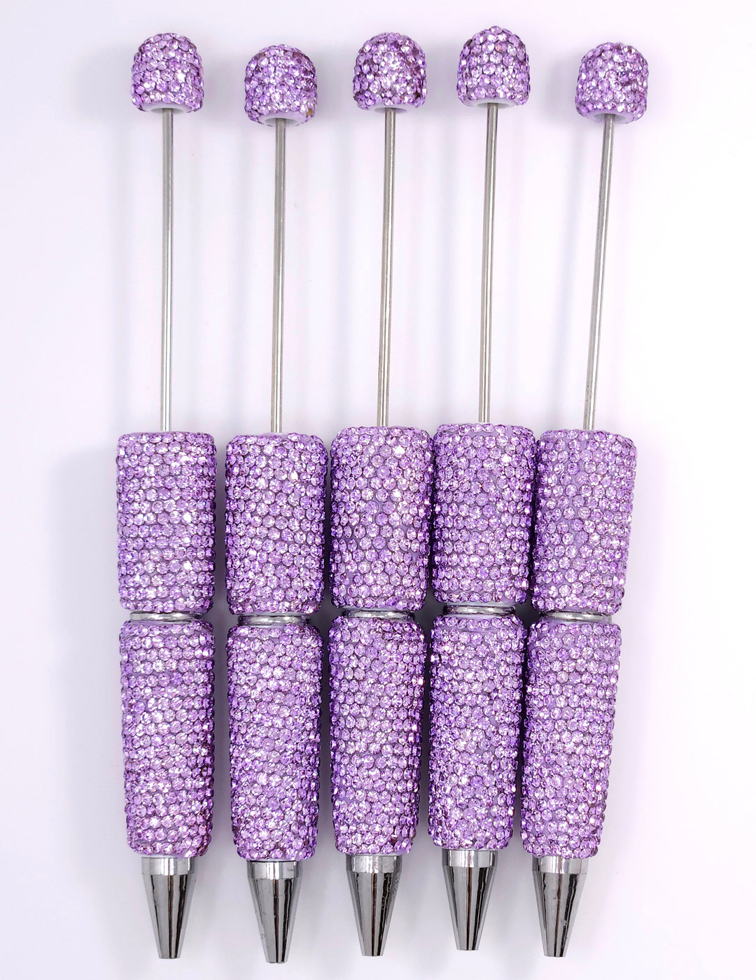 Solid Lavender Crystal Full Rhinestone Beadable Diamond Pen