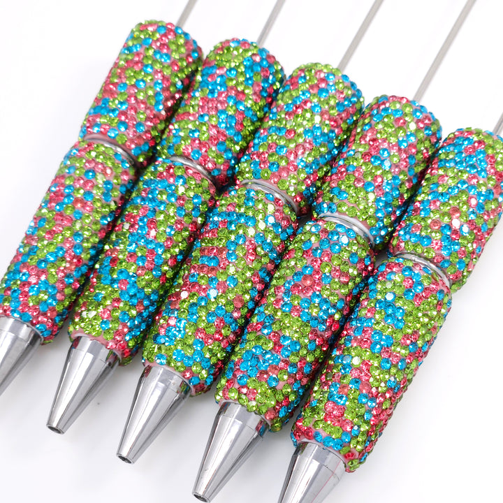 Summer Garden Confetti Crystal Full Rhinestone Beadable Diamond Pen