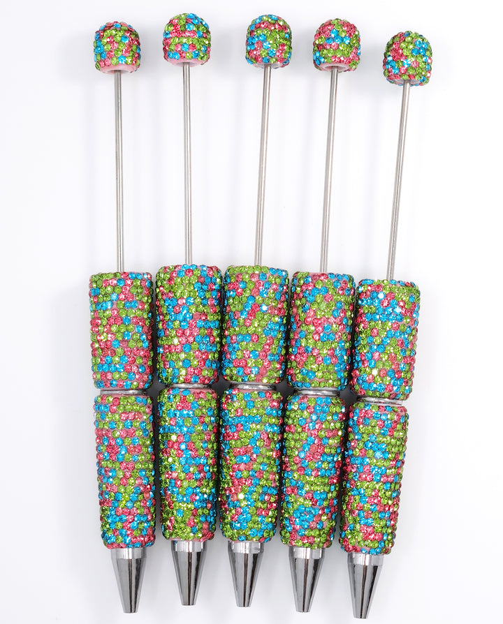 Summer Garden Confetti Crystal Full Rhinestone Beadable Diamond Pen