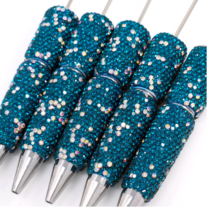 Peacock Teal Sparkle Full Rhinestone Beadable Diamond Pen