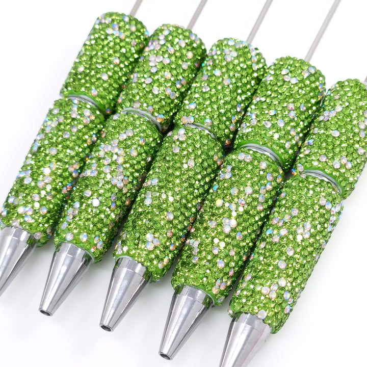 Lime Green Sparkle Full Rhinestone Beadable Diamond Pen