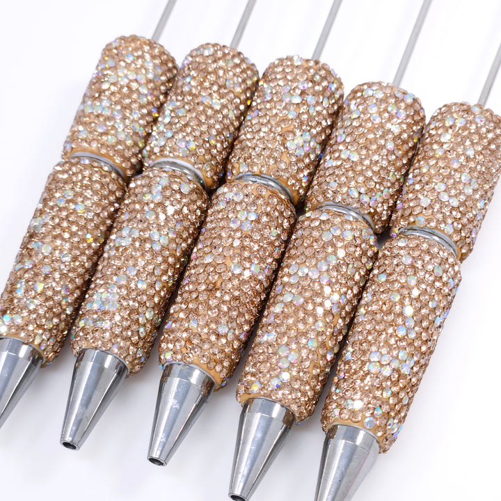 Champagne Brown Sparkle Full Rhinestone Beadable Diamond Pen